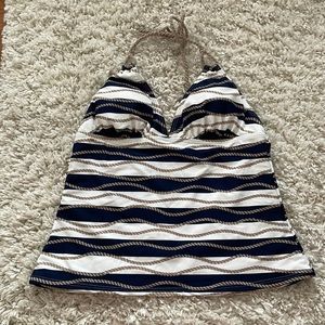 Nautical stripe tankini swim top